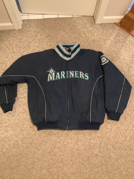 Vtg Seattle Mariners Majestic Baseball MLB zip up… - image 1