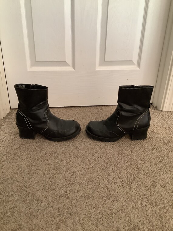 Vintage 90s Y2K Unlisted platform black chunky he… - image 1