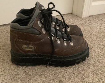 Vintage 90s Skechers plataforma marrón Tough Shoes Bubble encaje hasta Cabeza rara para encontrar Botas sz 7