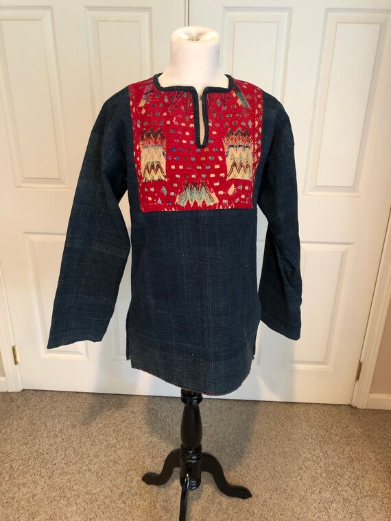 Vintage 70's blue hippie Ethnic Canvas colorful th