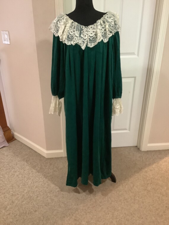 Vintage Ruth Norman Robe emerald green/80s Lounge… - image 2