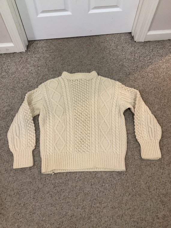 Vintage Kennedy of Ardara beige wool cable Knit cr