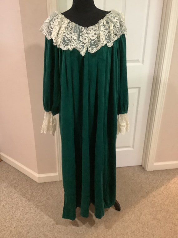 Vintage Ruth Norman Robe emerald green/80s Lounge… - image 1