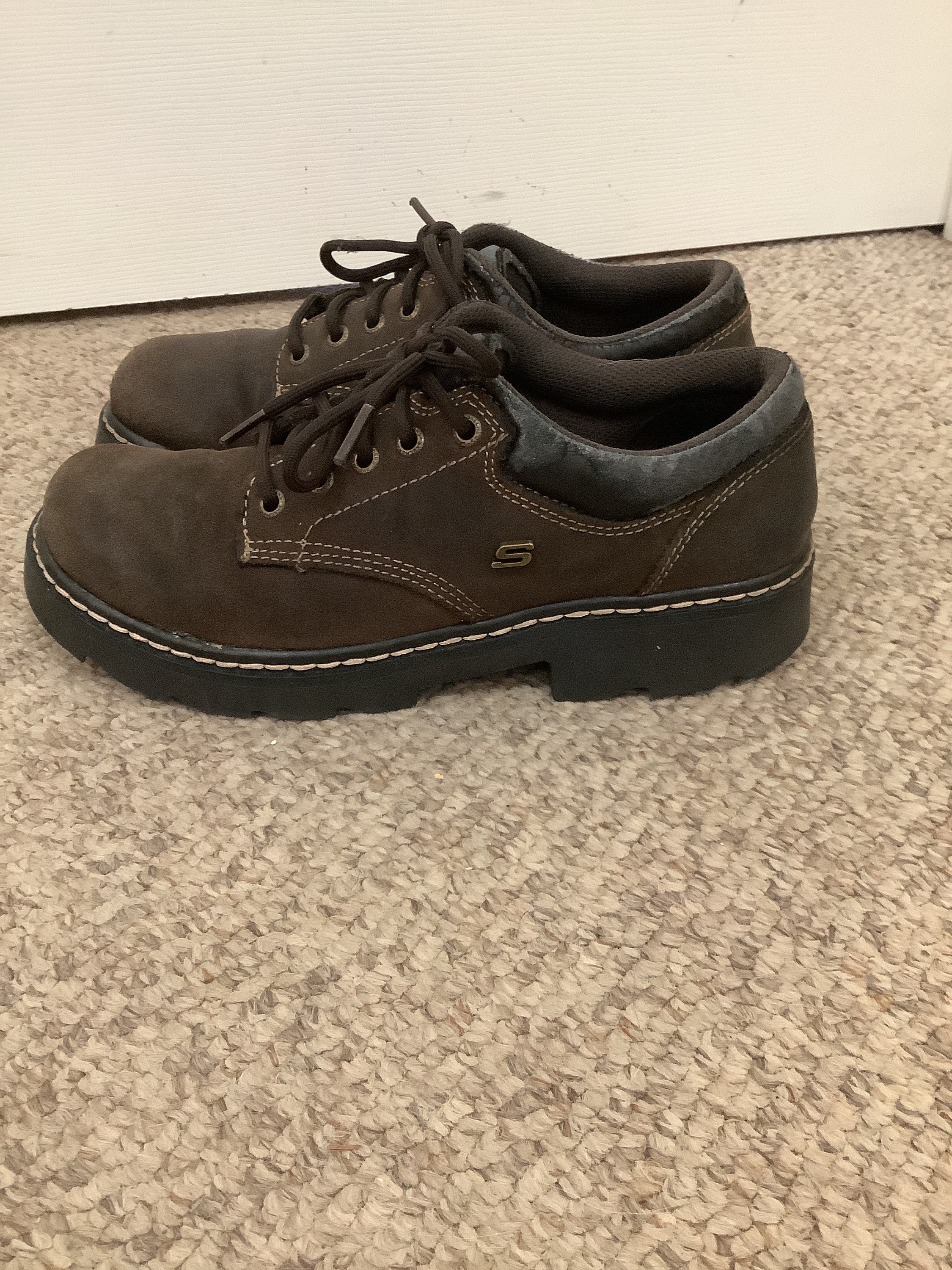 Vintage 90s Skechers Brown Platform Oxford Lace up Loafer Work Y2K