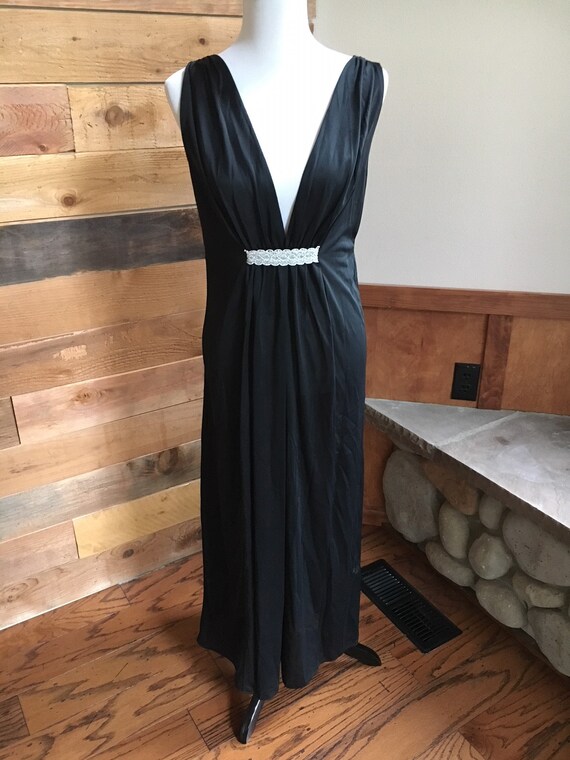 Vintage 1970's Black Greek Goddess Sexy Slip Dres… - image 2