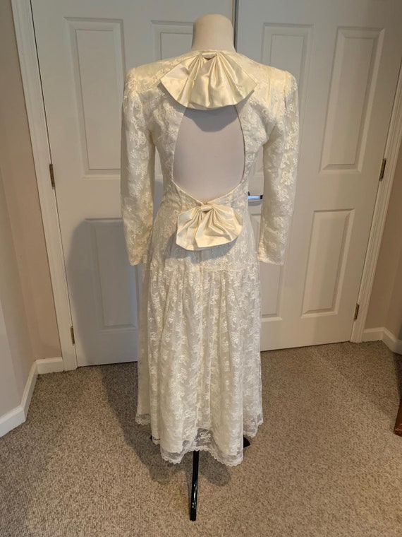 Vtg Gunne Sax Jessica McClintock Cream Satin & La… - image 6