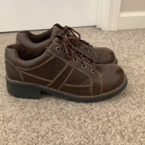 Vintage Lower East Side Brown Lace up Platform Oxford Shoes 