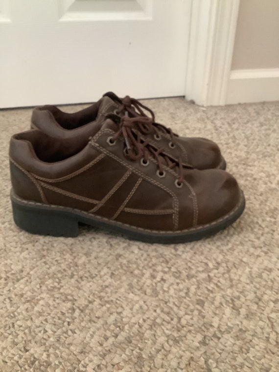 Vintage Lower East Side Brown Lace up Platform Oxford Shoes Sz - Etsy