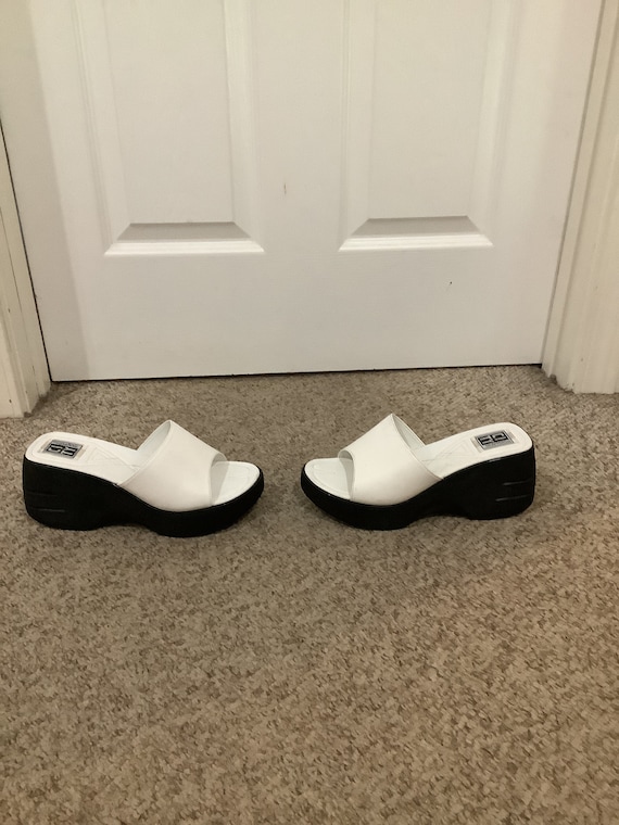 Vintage 90s Like New City Snappers White Platform Slip on Y2K Shoes Size 9 Etsy