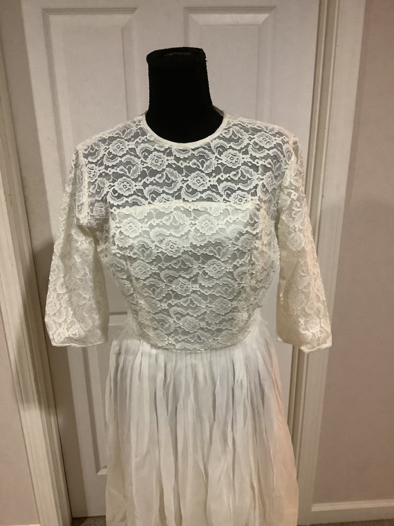 Vintage 50s 60s L,Aiglon white beautiful lace chi… - image 2