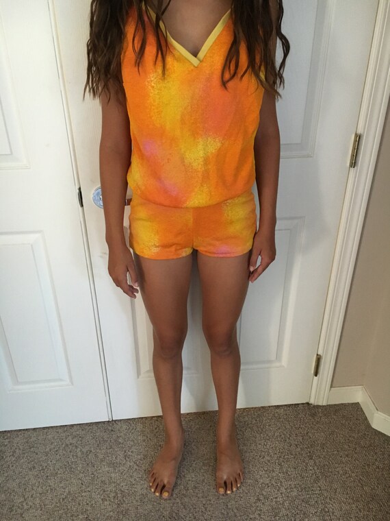 50's 60's Psychedelic Orange and yellow Mod Retro