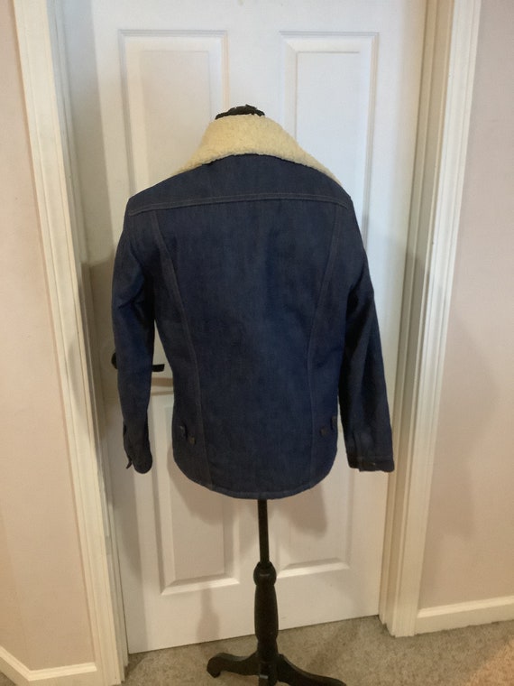 Vintage 70s Sears and Roebucks denim Sherpa wide … - image 6