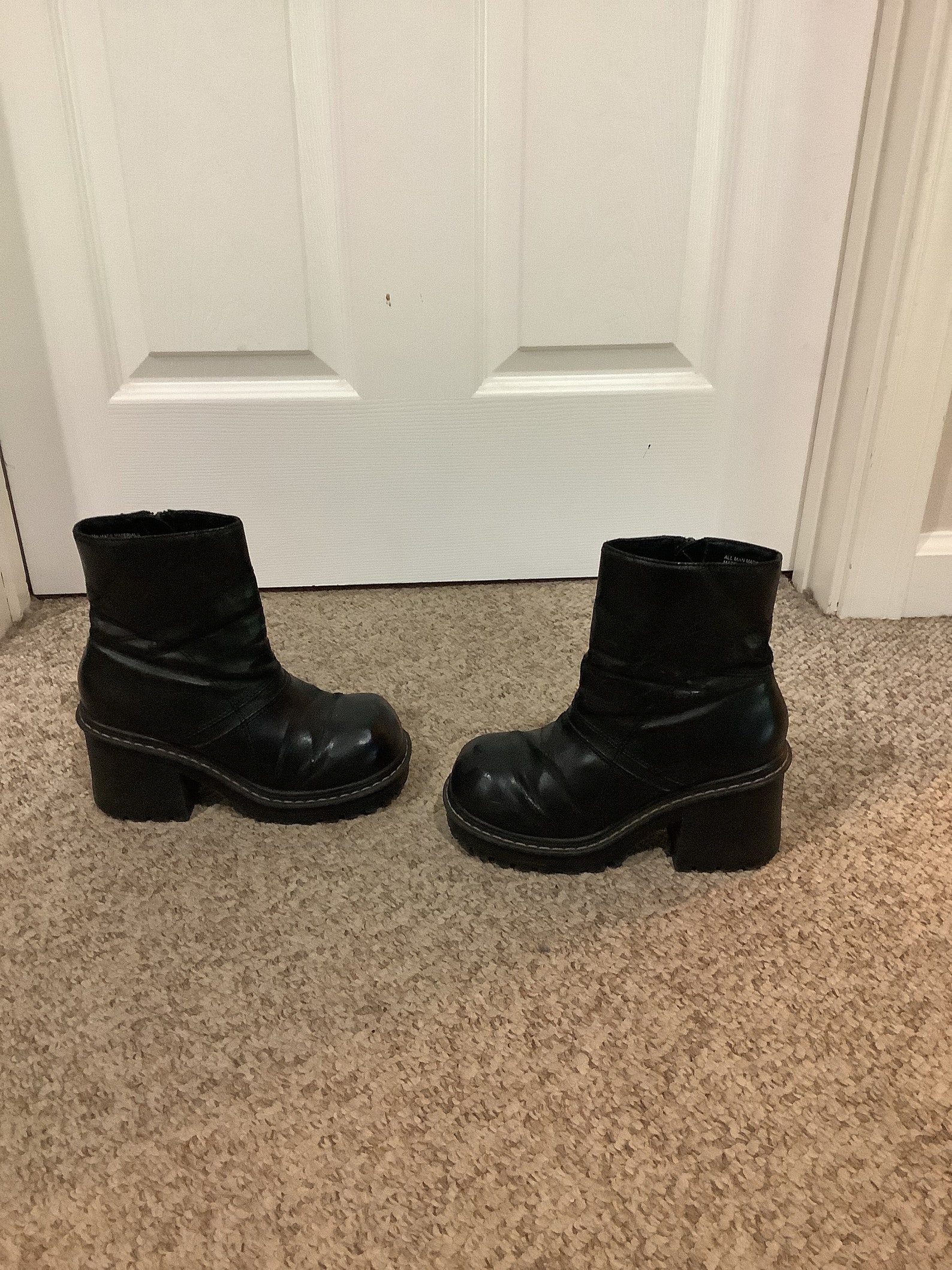 Vintage 90s LEI black platform ankle rocker Y2K boots size 5 | Etsy