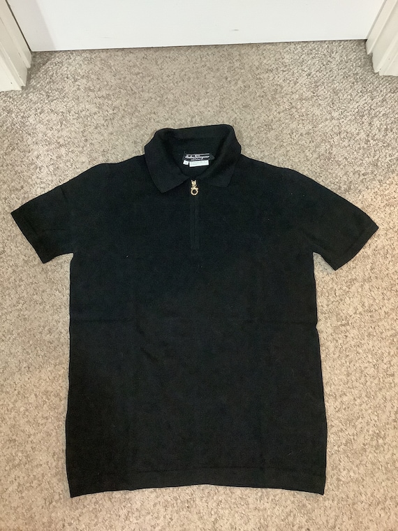 Salvatore Ferragamo logo zip up shirt