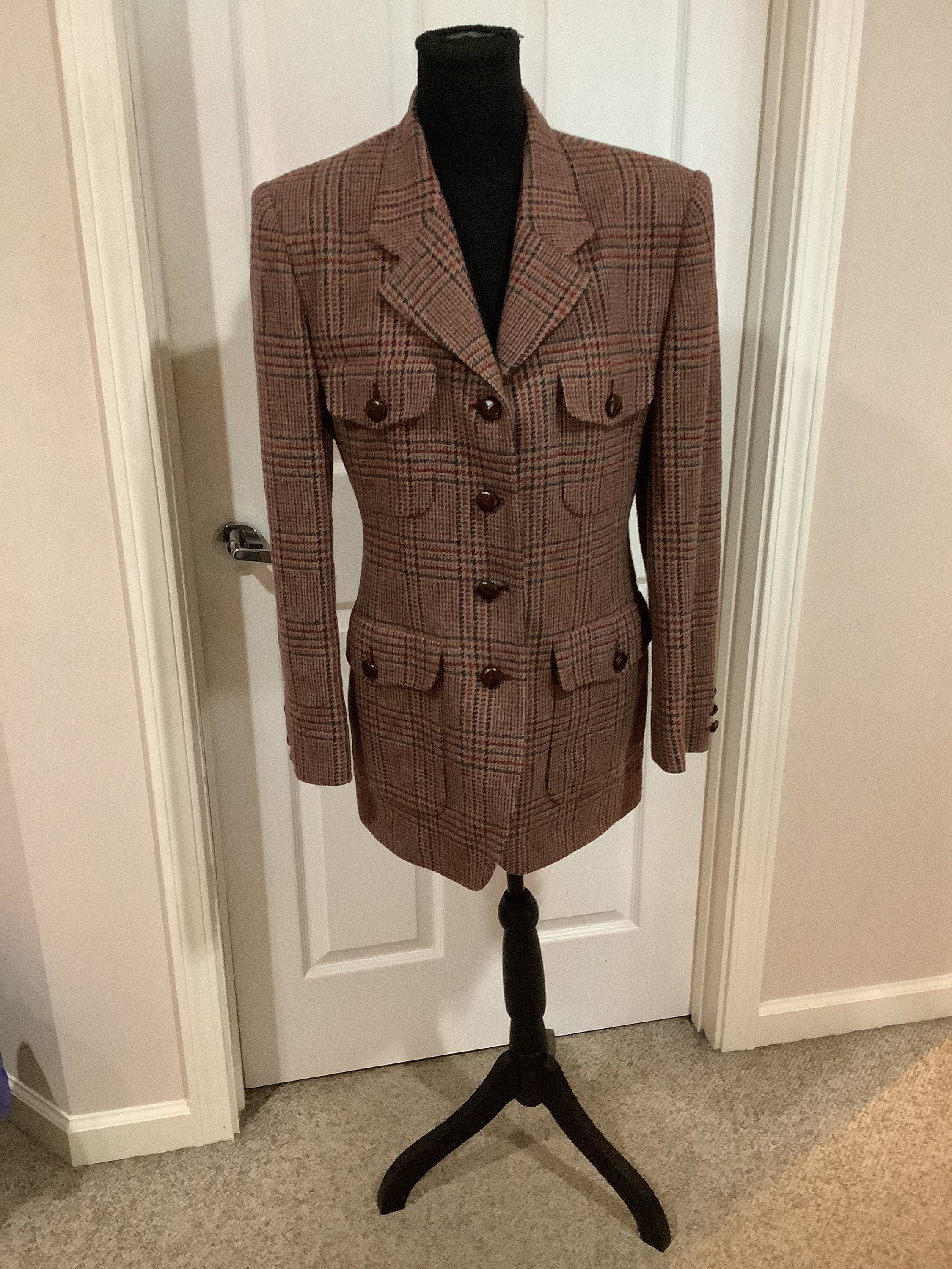 Polo by Ralph Lauren Women's Equestrian Riding Jacket Blazer Tweed Elbow  Patch