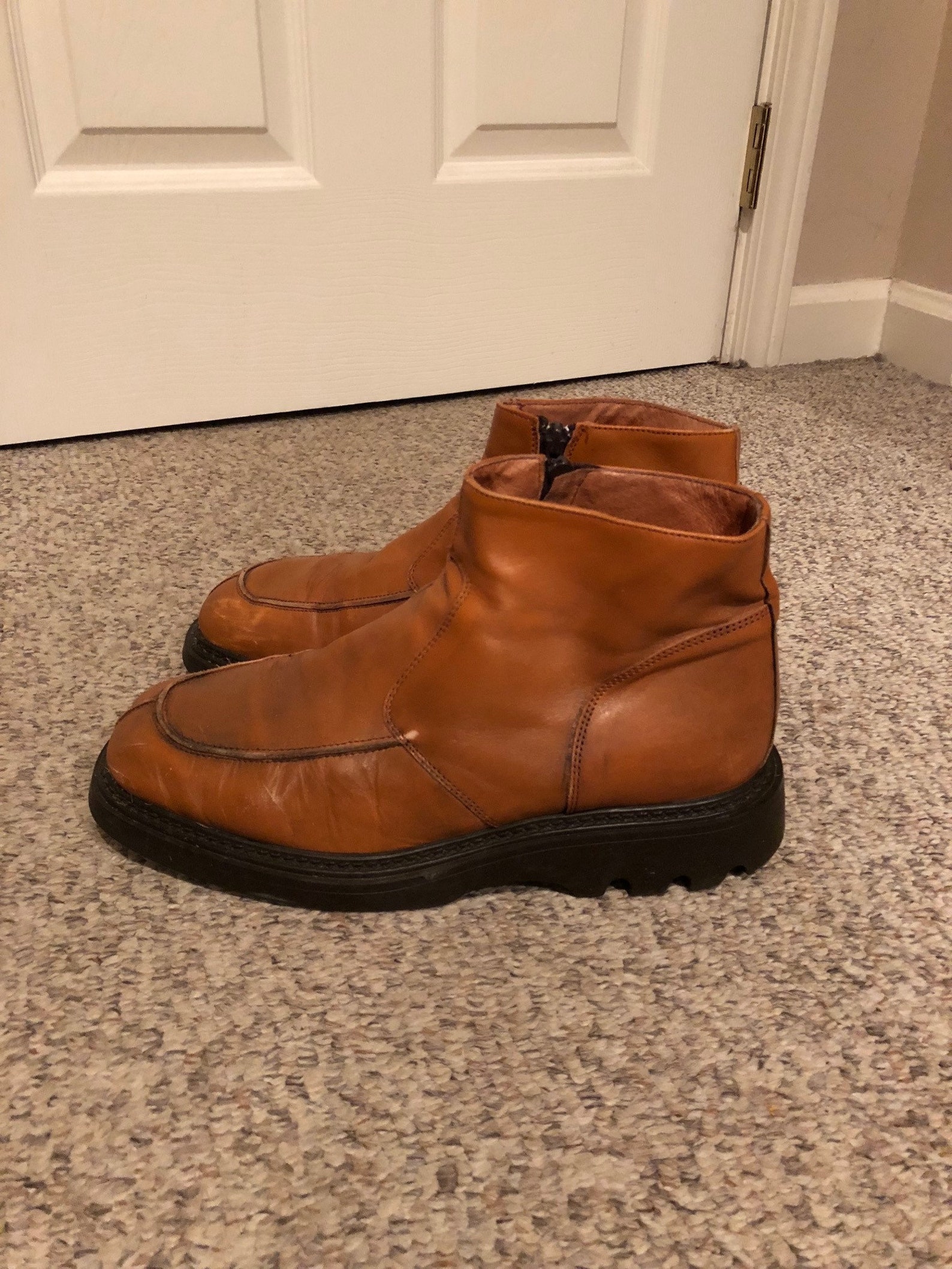 Vintage Aldo Carmel Leather Platform Chukka Boots size 44