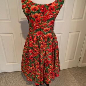 Vintage Bernie Dexter Red Poppy Floral 50's Style Sundress - Etsy