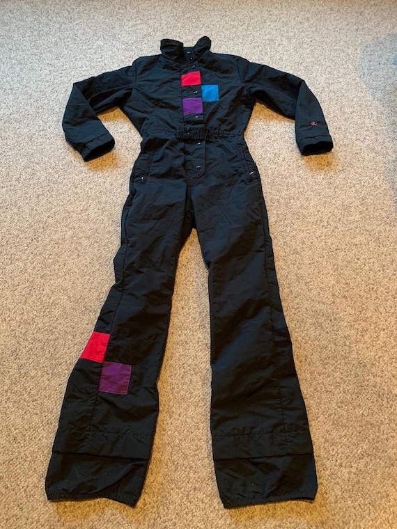 Vintage Roffe black Bright Colorblock 1980's Ski B