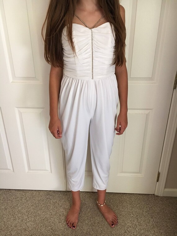 70s white jumpsuit