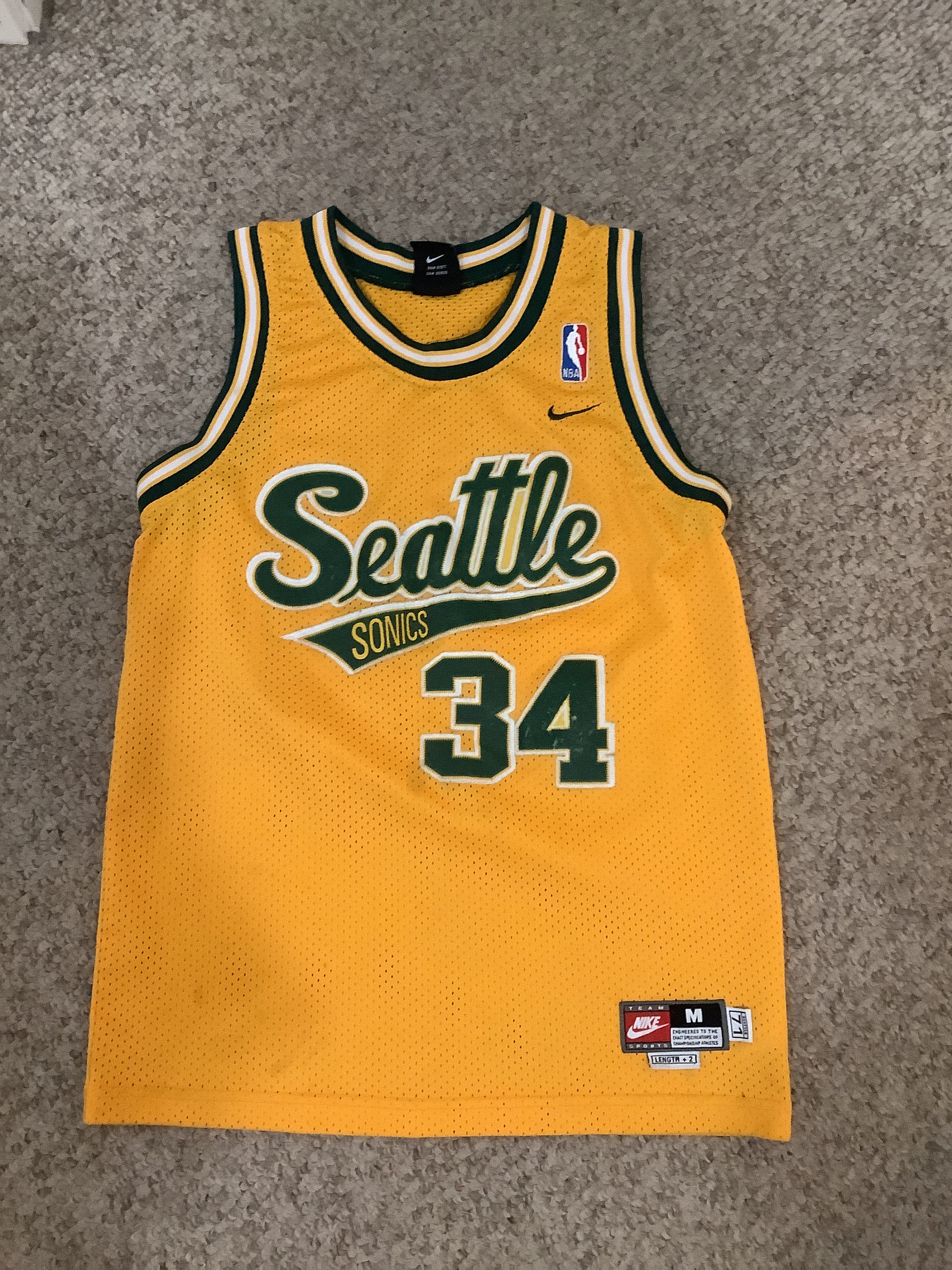 MENS Ray Allen Seattle Sonics Throwback Jersey, Lg L+2