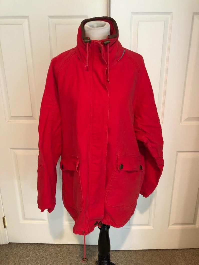 Vintage French Country Express 90/'s Colorblock Double lined Hooded Rugged Jacket size M