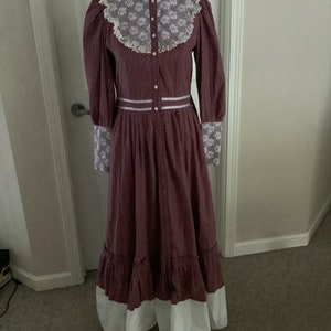 Vintage 70s Gunne Sax Like Burgundy Red Calico Print Prairie High ...