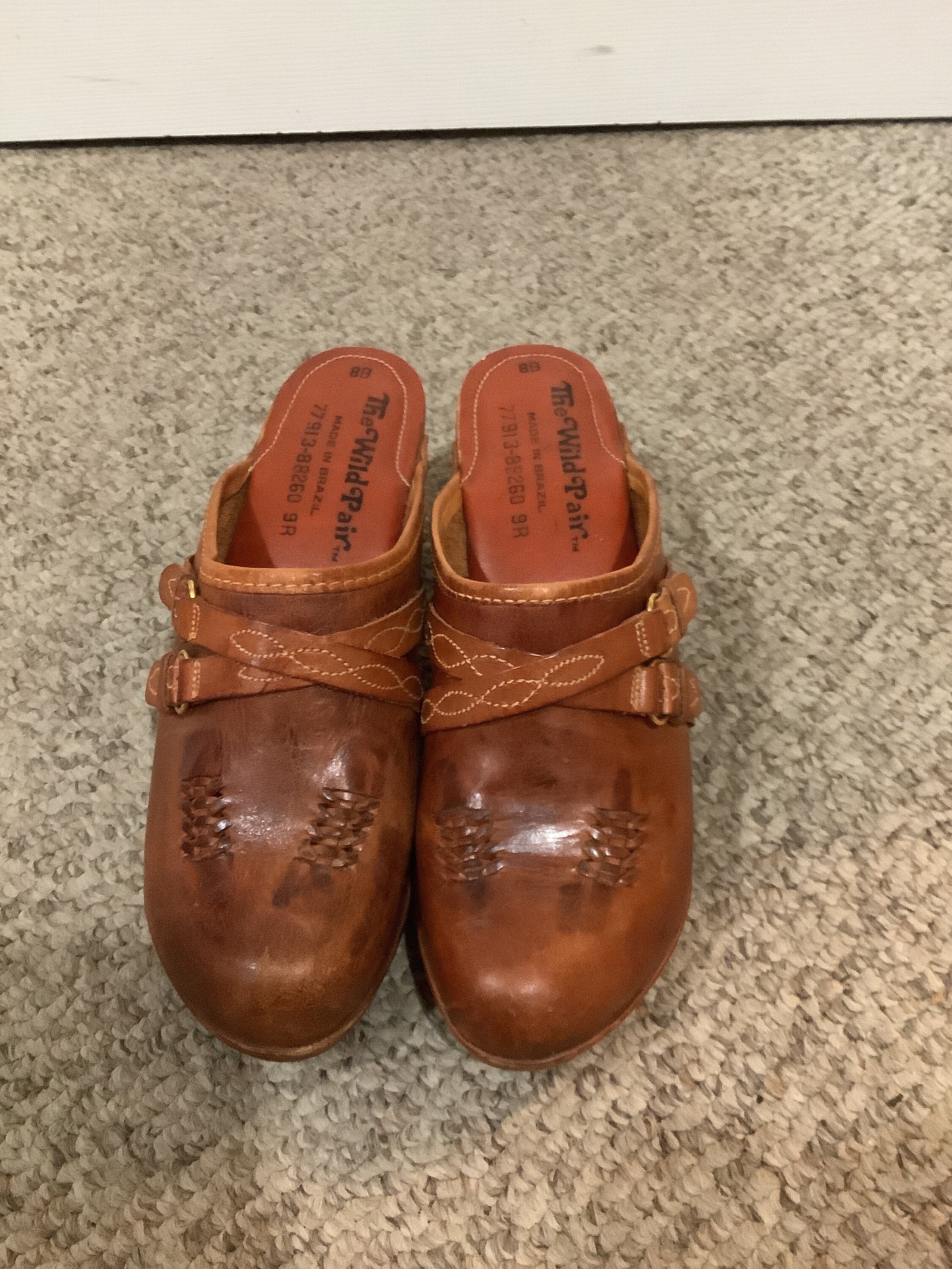 Buy Vintage 60s the Wild Pair Chestnut Clog Boho Wood Heeled Shoes