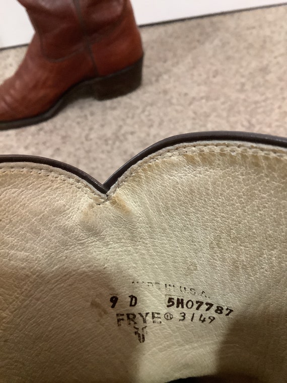 Vintage 80s Frye Chestnut leather pull on Western… - image 6