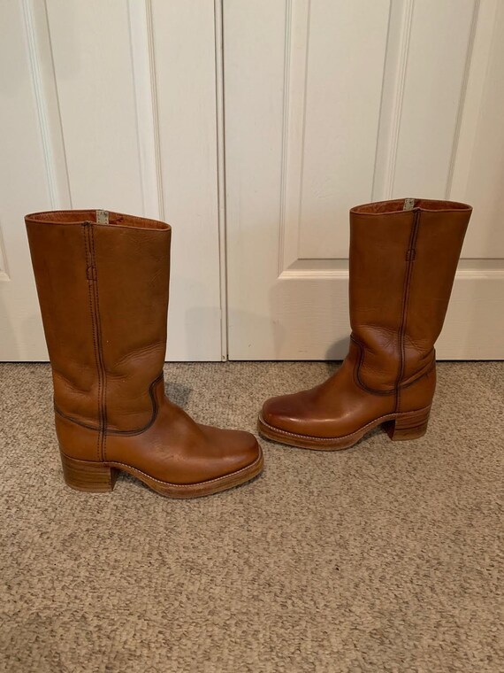 Vintage 70's Frye chestnut platform Campus Motorcy