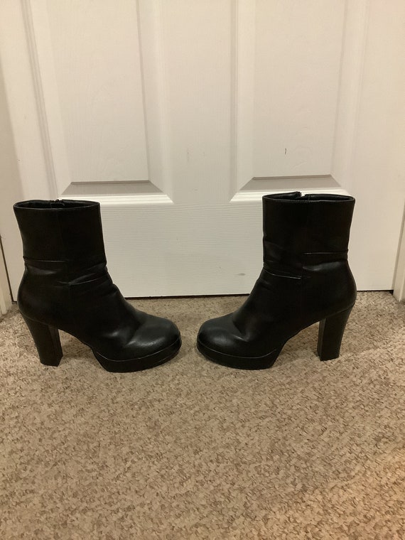 Vintage 90s Bongo Black Platform Y2K Chunky Heel Short - Etsy