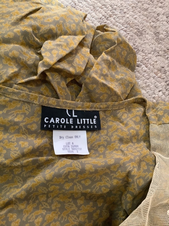 Vintage 90s 80s Carol Little olive green & yellow… - image 5