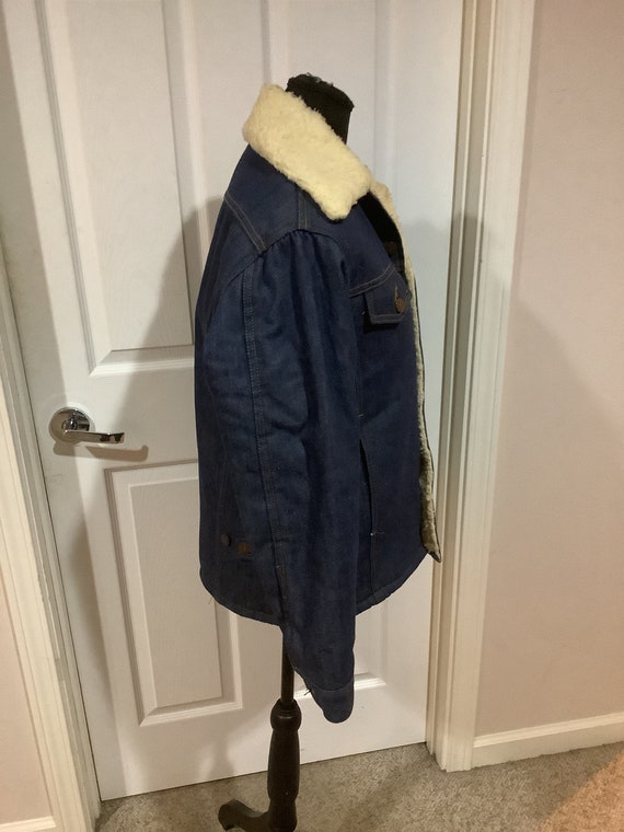 Vintage 70s Sears and Roebucks denim Sherpa wide … - image 4