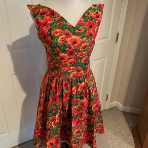 Vintage Bernie Dexter Red Poppy Floral 50's Style Sundress - Etsy