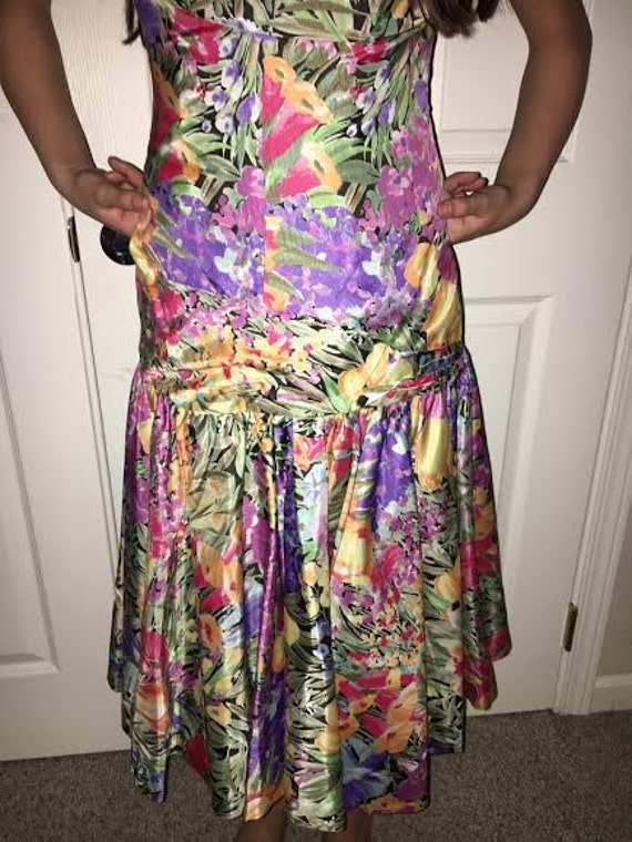Vintage 80's Victor Costa Floral Spring Pink Perw… - image 4
