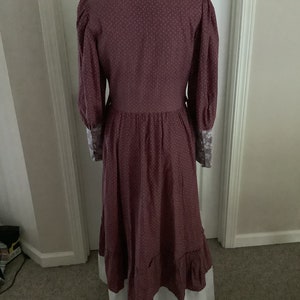 Vintage 70s Gunne Sax Like Burgundy Red Calico Print Prairie High ...