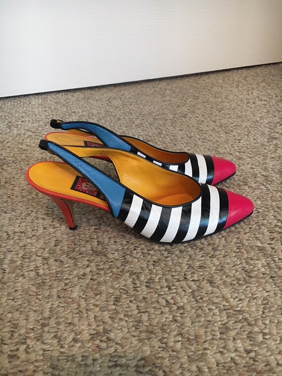 color block slingback shoes