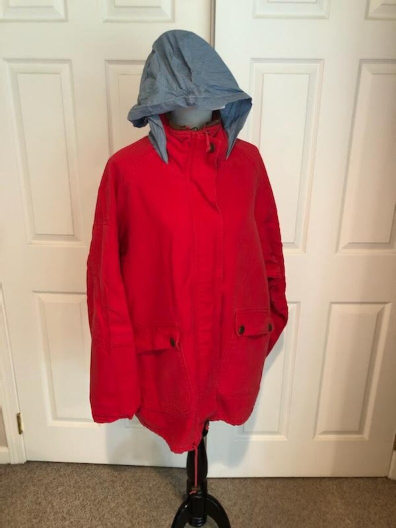 Vintage French Country Express 90/'s Colorblock Double lined Hooded Rugged Jacket size M