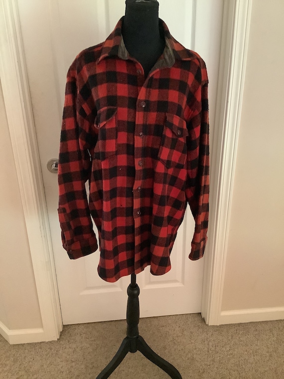 Vintage 50s 60s Woolrich red black Buffalo plaid … - image 1