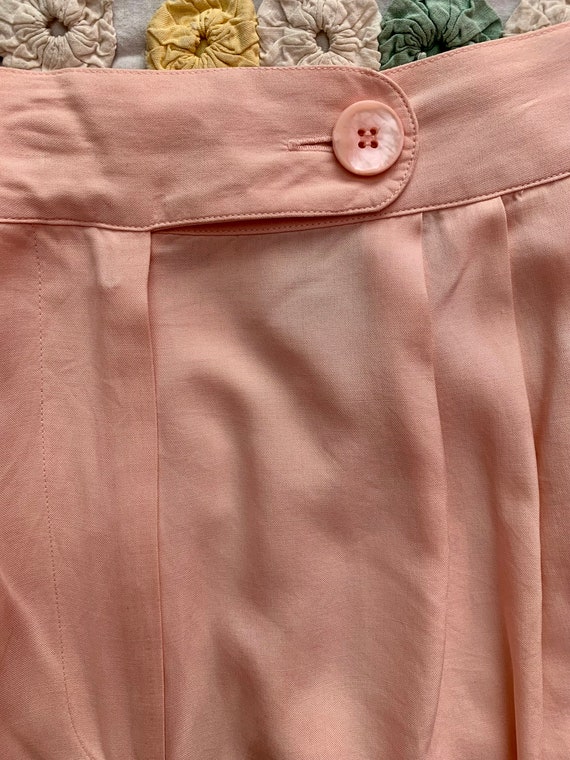 Vintage 90s baby pink preppy silk shorts size lar… - image 3