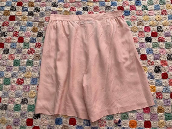 Vintage 90s baby pink preppy silk shorts size lar… - image 6