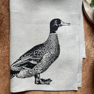 Canadiana Duck Screen Printed Tea Towel, Eco Friendly 100%Natural Linen, Hostess Gift, Mothers Day gift, Wedding Gift image 5