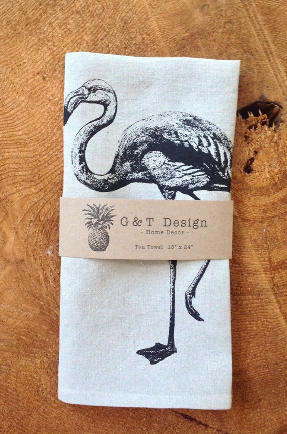 100% Linen Tea Towel ,Screen Printed by Hand, Kitchen Drying Towel, Kitchen Décor, Eco Cloth