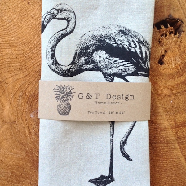 100% Linen Tea Towel ,Screen Printed by Hand, Kitchen Drying Towel, Kitchen Décor, Eco Cloth