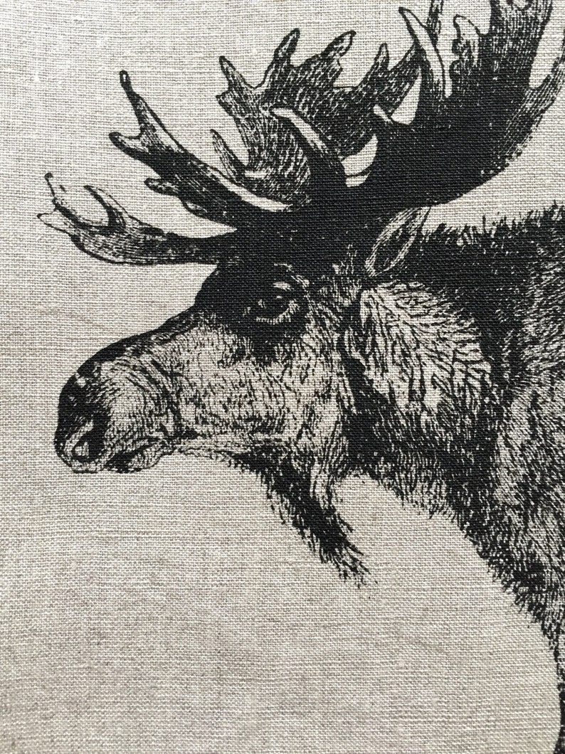 Moose Tea Towel Screen Printed onto 100% Natural Linen, Hostess Gift, Mothers Day image 4