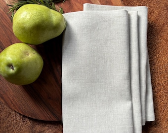 Natural Linen Dinner Napkins (Set of 4): Heavyweight Everyday Napkins