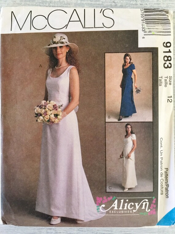 1990s Wedding Dress Pattern Mccalls 9138 Party Dress Bride Etsy