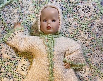 Baby Blanket & Sweater Set - Little Boxes Pattern