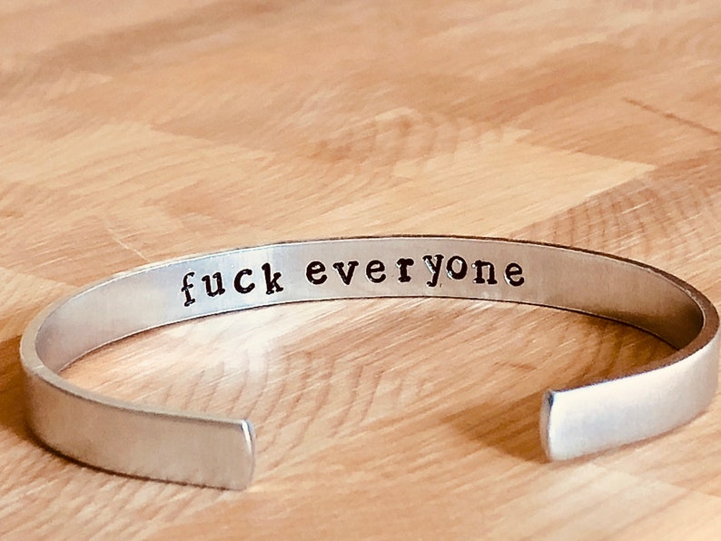 Bracelet With Picture Inside Uk Secret Message Inside Bracelet Fck Everyone Aluminum Cuff - Etsy