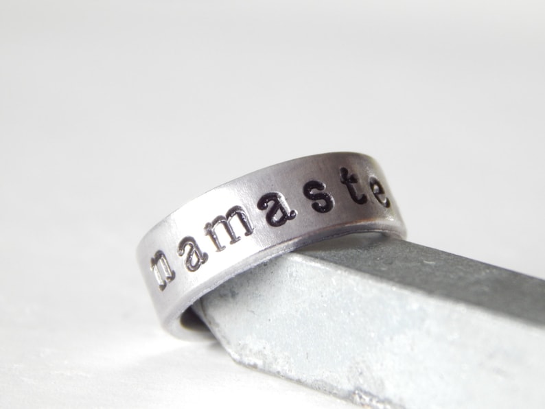 Aluminum Cuff Ring Namaste