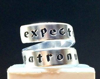 Expecto Patronum Aluminum Wrap Ring